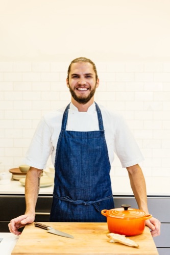 The Nordic Table's head chef in the kitchen